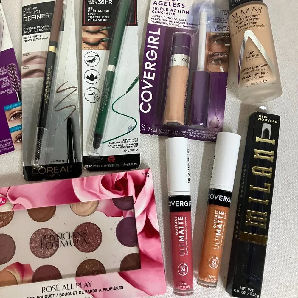 Lot of 10 Drugstore Makeup Items L'oréal Foundation Maybelline Covergirl New